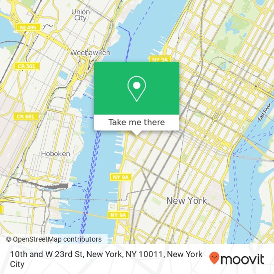 Mapa de 10th and W 23rd St, New York, NY 10011