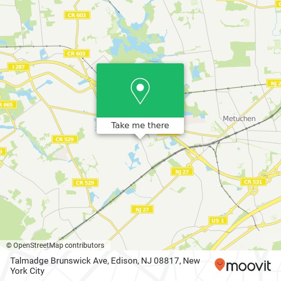 Mapa de Talmadge Brunswick Ave, Edison, NJ 08817