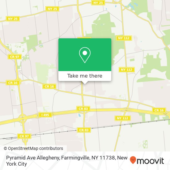 Mapa de Pyramid Ave Allegheny, Farmingville, NY 11738