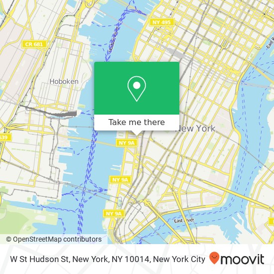 W St Hudson St, New York, NY 10014 map