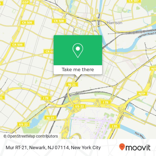 Mur RT-21, Newark, NJ 07114 map
