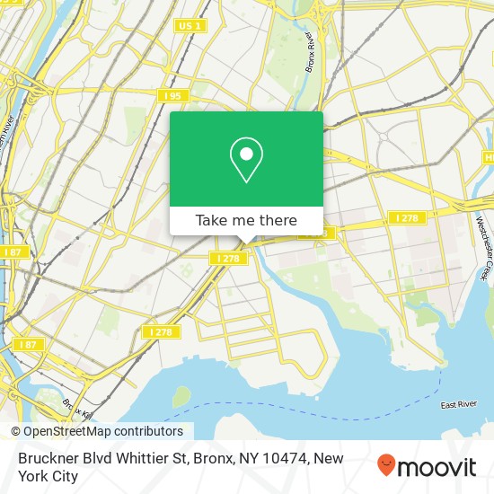 Mapa de Bruckner Blvd Whittier St, Bronx, NY 10474