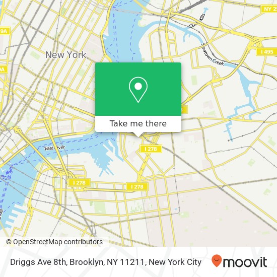Mapa de Driggs Ave 8th, Brooklyn, NY 11211