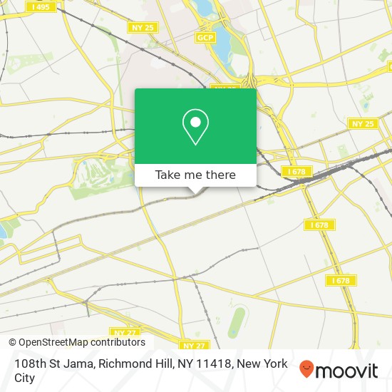 Mapa de 108th St Jama, Richmond Hill, NY 11418