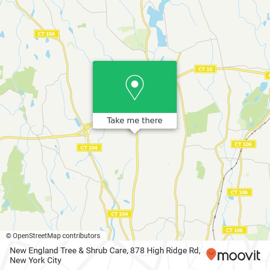 Mapa de New England Tree & Shrub Care, 878 High Ridge Rd