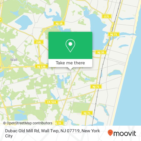 Mapa de Dubac Old Mill Rd, Wall Twp, NJ 07719
