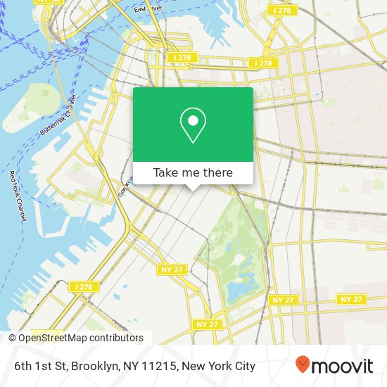 Mapa de 6th 1st St, Brooklyn, NY 11215