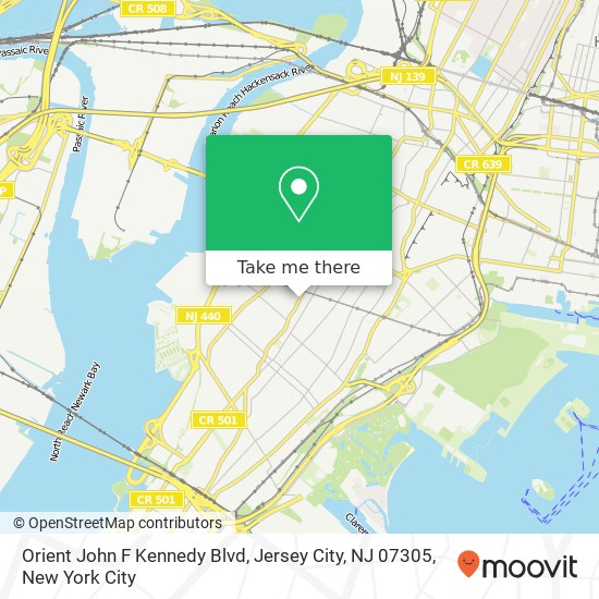 Mapa de Orient John F Kennedy Blvd, Jersey City, NJ 07305