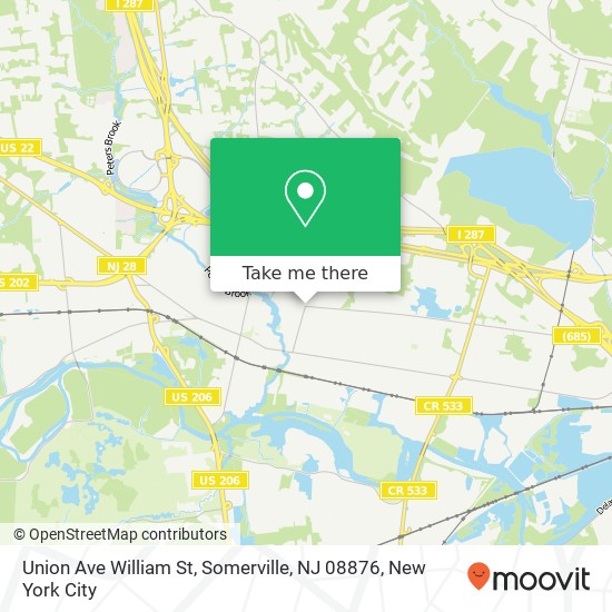 Union Ave William St, Somerville, NJ 08876 map