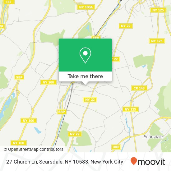 Mapa de 27 Church Ln, Scarsdale, NY 10583