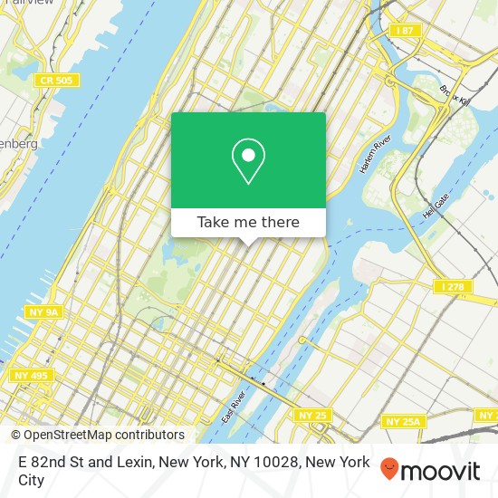 Mapa de E 82nd St and Lexin, New York, NY 10028