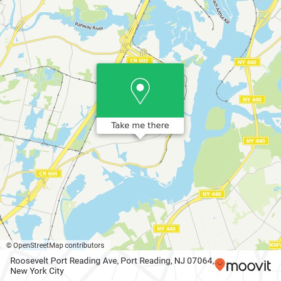 Roosevelt Port Reading Ave, Port Reading, NJ 07064 map
