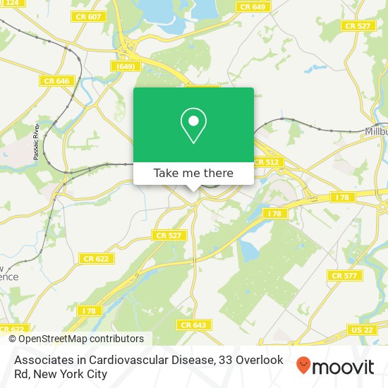 Mapa de Associates in Cardiovascular Disease, 33 Overlook Rd