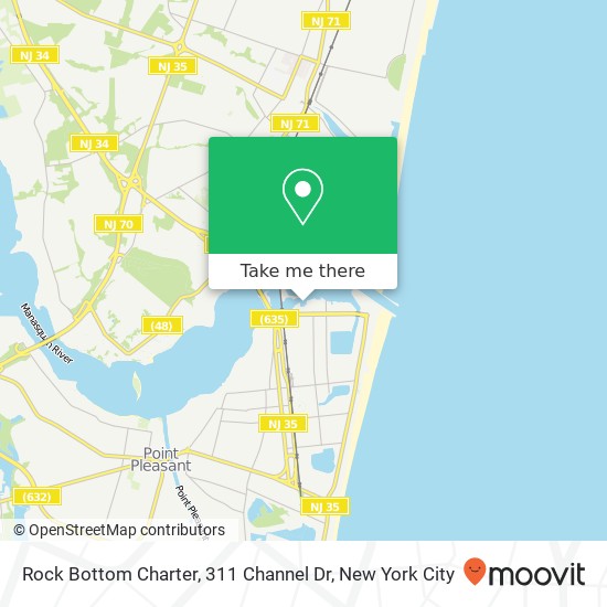 Rock Bottom Charter, 311 Channel Dr map