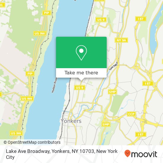 Mapa de Lake Ave Broadway, Yonkers, NY 10703