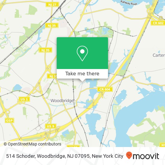 Mapa de 514 Schoder, Woodbridge, NJ 07095