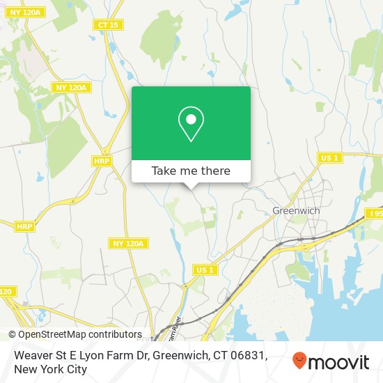 Mapa de Weaver St E Lyon Farm Dr, Greenwich, CT 06831
