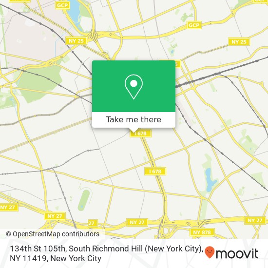 Mapa de 134th St 105th, South Richmond Hill (New York City), NY 11419
