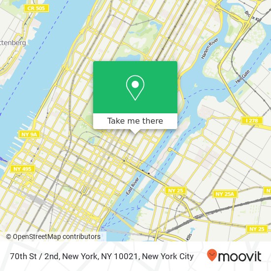 Mapa de 70th St / 2nd, New York, NY 10021