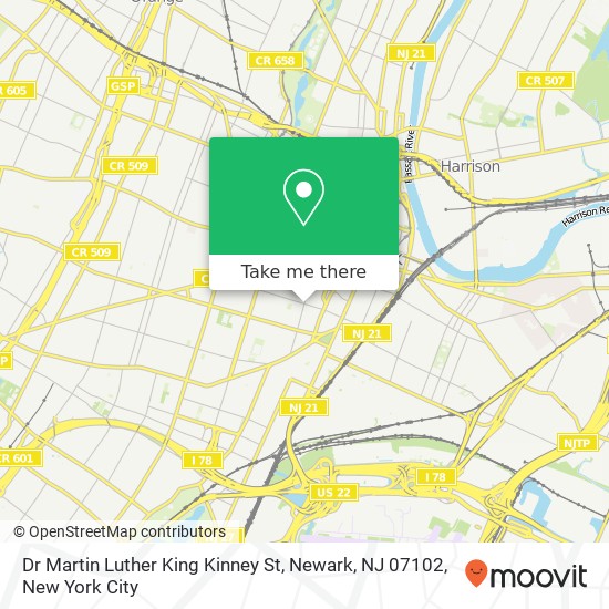 Dr Martin Luther King Kinney St, Newark, NJ 07102 map
