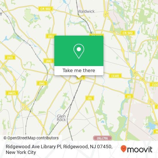 Ridgewood Ave Library Pl, Ridgewood, NJ 07450 map