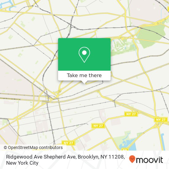 Mapa de Ridgewood Ave Shepherd Ave, Brooklyn, NY 11208