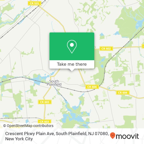 Mapa de Crescent Pkwy Plain Ave, South Plainfield, NJ 07080