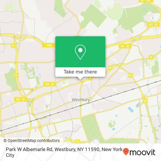 Mapa de Park W Albemarle Rd, Westbury, NY 11590