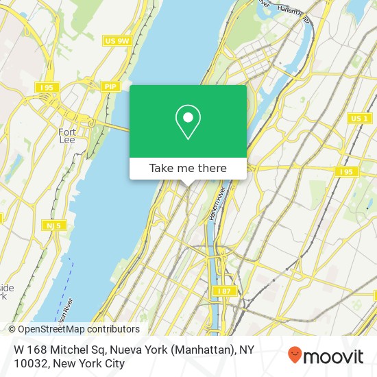 Mapa de W 168 Mitchel Sq, Nueva York (Manhattan), NY 10032