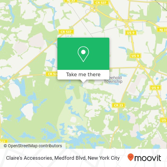 Mapa de Claire's Accessories, Medford Blvd