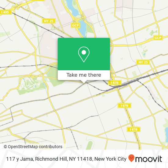 Mapa de 117 y Jama, Richmond Hill, NY 11418