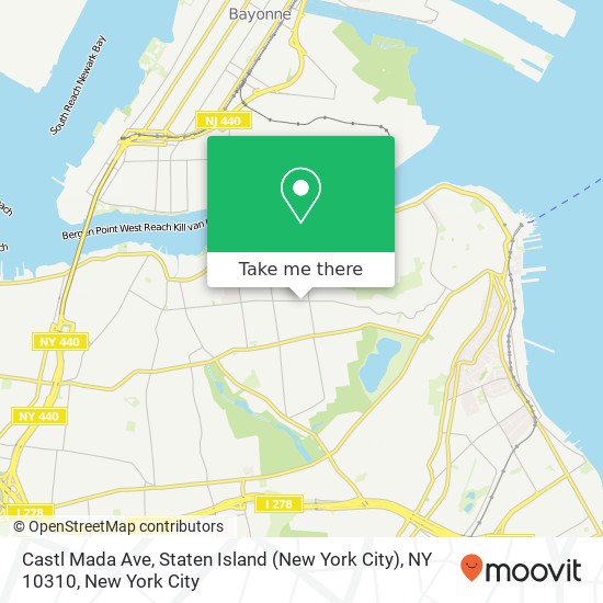 Mapa de Castl Mada Ave, Staten Island (New York City), NY 10310