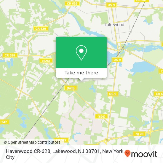 Havenwood CR-628, Lakewood, NJ 08701 map