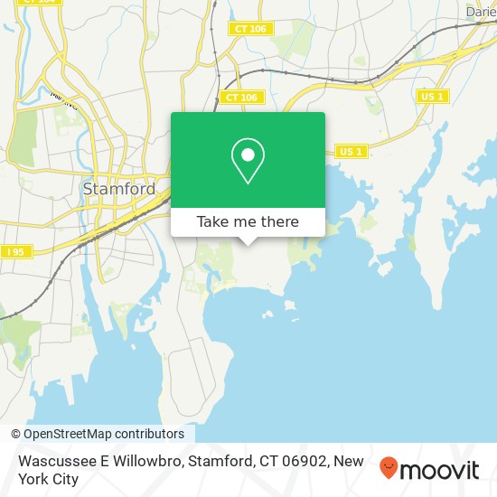 Mapa de Wascussee E Willowbro, Stamford, CT 06902