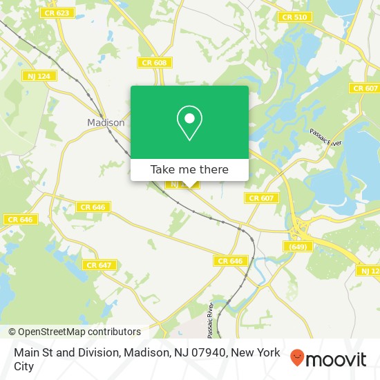 Mapa de Main St and Division, Madison, NJ 07940