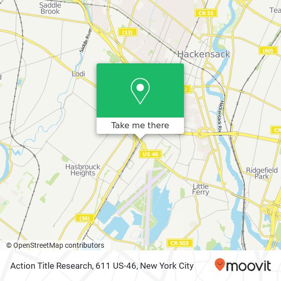 Mapa de Action Title Research, 611 US-46