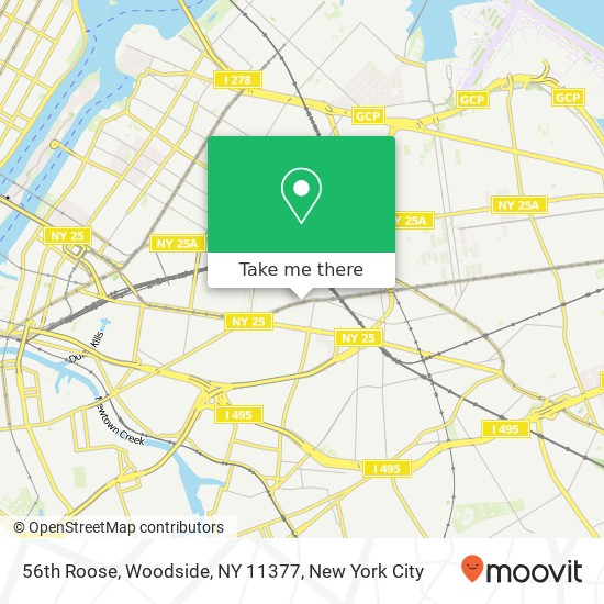 Mapa de 56th Roose, Woodside, NY 11377
