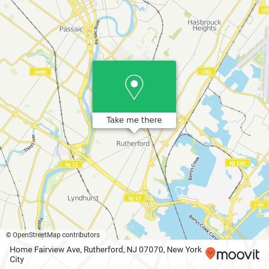 Mapa de Home Fairview Ave, Rutherford, NJ 07070