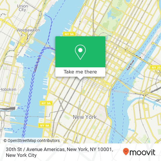 Mapa de 30th St / Avenue Americas, New York, NY 10001