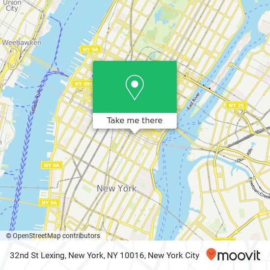32nd St Lexing, New York, NY 10016 map