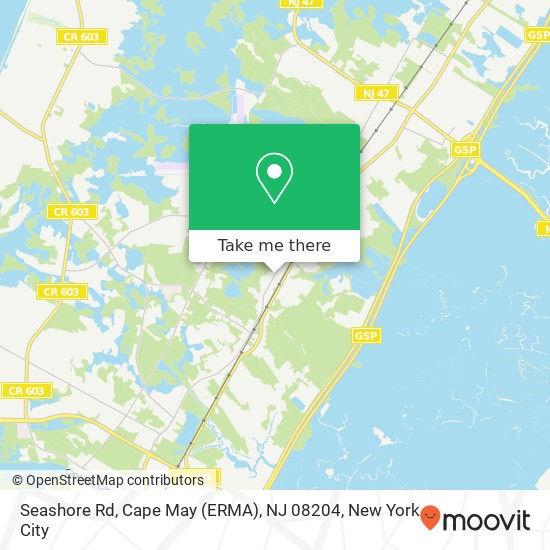 Seashore Rd, Cape May (ERMA), NJ 08204 map