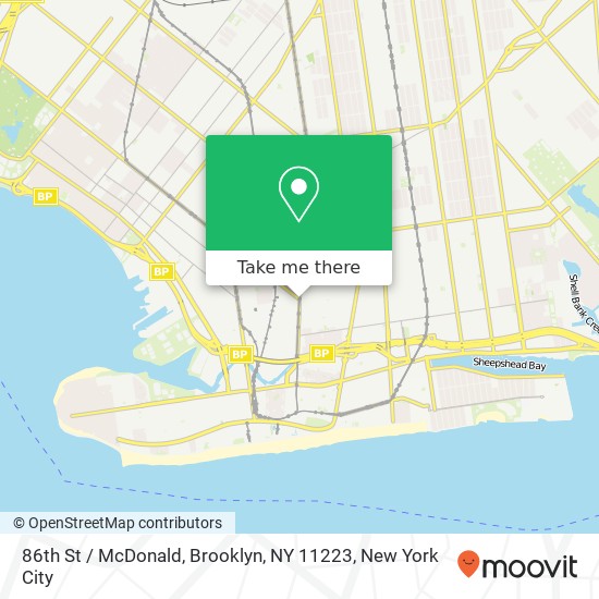 Mapa de 86th St / McDonald, Brooklyn, NY 11223