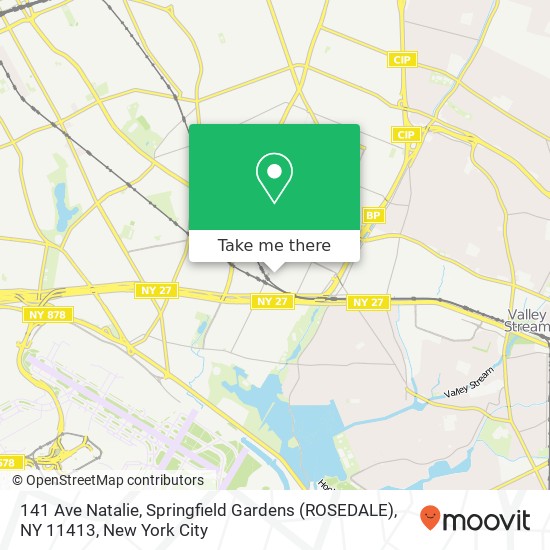 Mapa de 141 Ave Natalie, Springfield Gardens (ROSEDALE), NY 11413