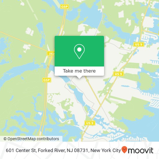 Mapa de 601 Center St, Forked River, NJ 08731