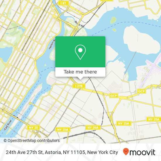 Mapa de 24th Ave 27th St, Astoria, NY 11105