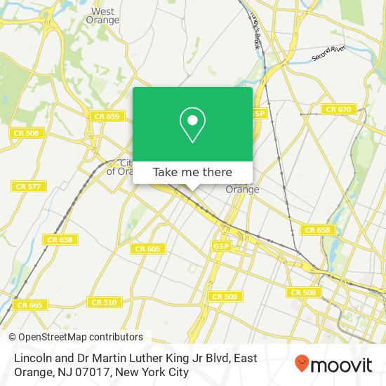 Lincoln and Dr Martin Luther King Jr Blvd, East Orange, NJ 07017 map