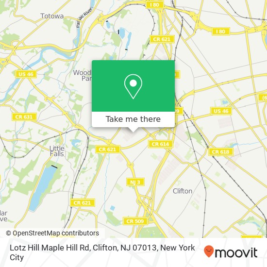 Mapa de Lotz Hill Maple Hill Rd, Clifton, NJ 07013