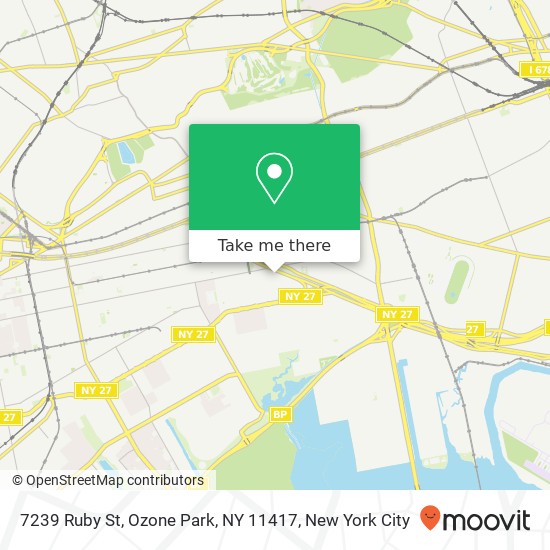 Mapa de 7239 Ruby St, Ozone Park, NY 11417