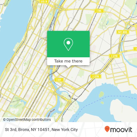 Mapa de St 3rd, Bronx, NY 10451