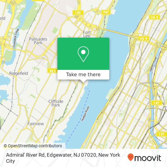 Admiral' River Rd, Edgewater, NJ 07020 map